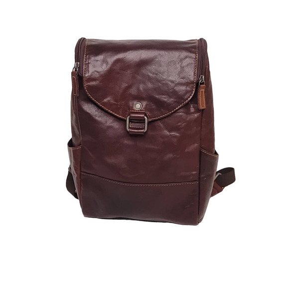Jack Georges Voyager Convertible Backpack Leather Brown Cognac Unisex - Picture 1 of 7
